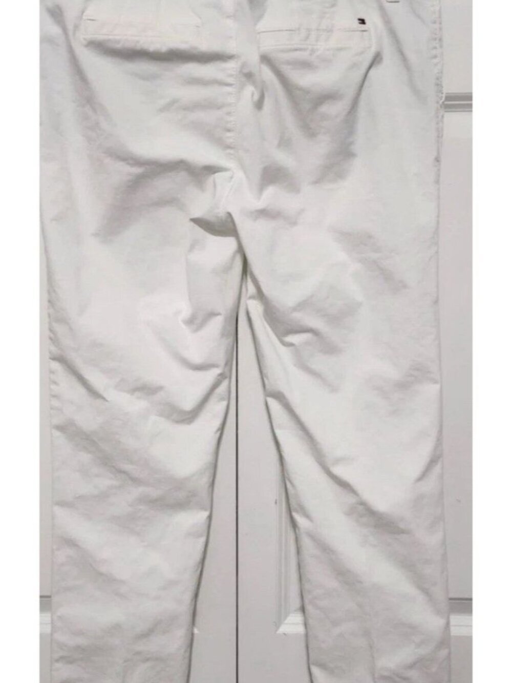 Tommy Hilfiger Women's Pants White Sz 12 Flat Front Chino Cotton 28" Inseam - Picture 2 of 11